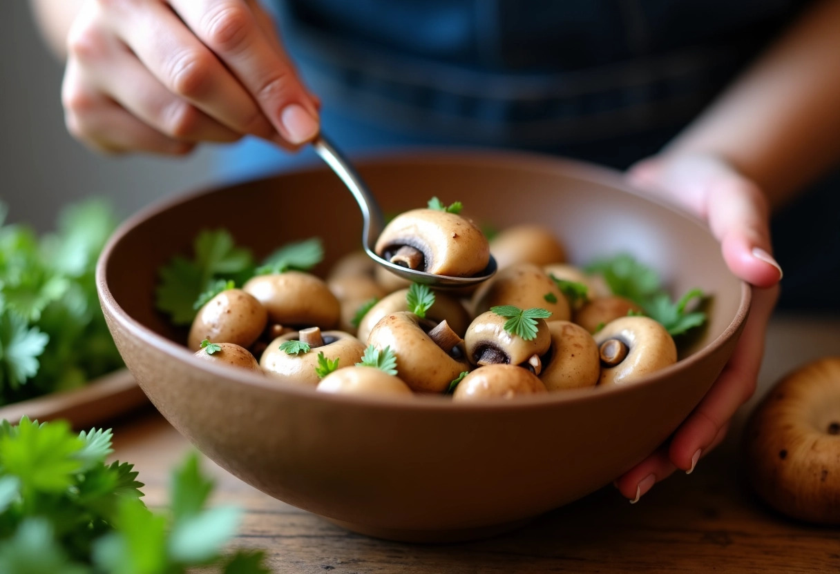 champignons réhydratation